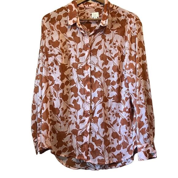 A‎ New Day floral button up top size X-Large - Picture 1 of 5